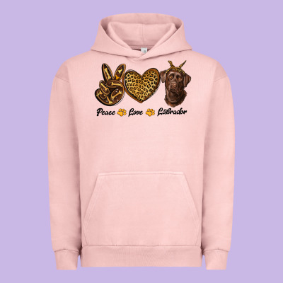 Peace Love Labrador Urban Hoodie Designed By Ranaportraitstore