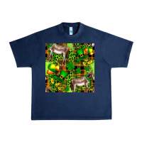 Navy St. Patrick's Donkey With Leprechaun Urban Heavy Tee - FaDigitalArtStudio