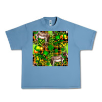Pebble Blue St. Patrick's Donkey With Leprechaun Urban Heavy Tee - FaDigitalArtStudio