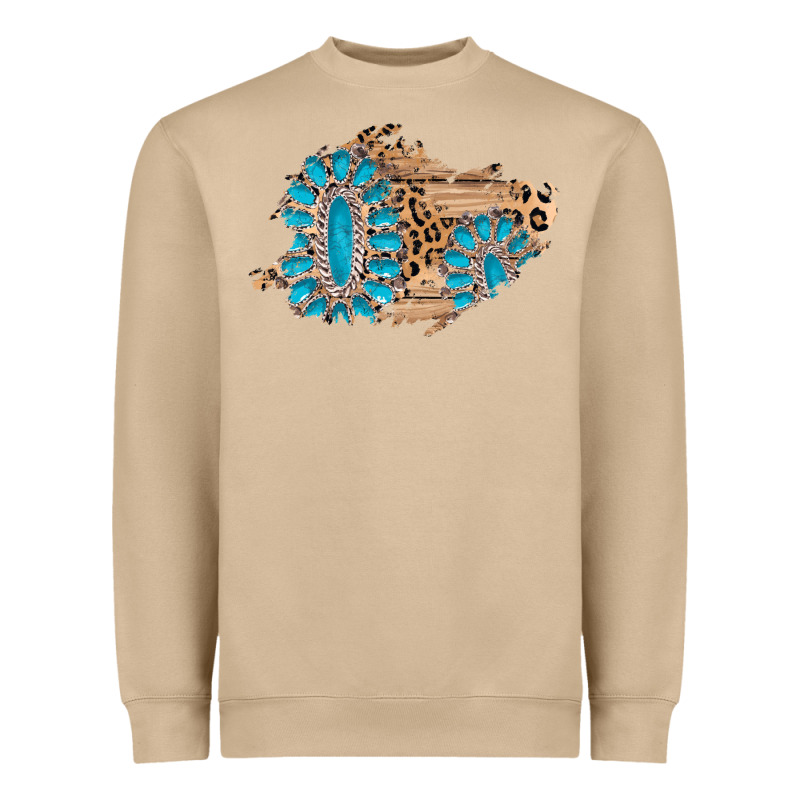 Gemstone Wood Leopard Patch Heavyweight Sweatshirt by AdoDesignShop | Teevron
