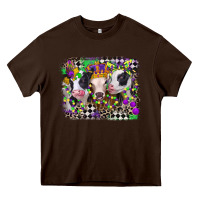 Chocolate Brown mardi gras heifers Heavy Core Tee - CowGirlArtShop