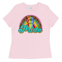 Bubblegum Pink pride rainbow Ladies Tee - OliviaCreatesArt