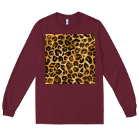 Burgundy leopard seamless pattern Long Sleeve Tee - BundleAndBundleShop