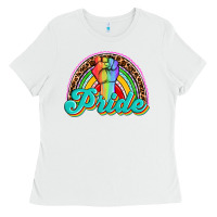 White pride rainbow Ladies Tee - OliviaCreatesArt