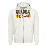Oatmeal Heather mama claus Zipper Hoodie - AdoDesignShop