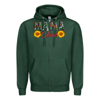 Sports Green mama claus Zipper Hoodie - AdoDesignShop