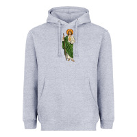 Heather Grey san judas Heavyweight Hoodie - JahusDesignShop