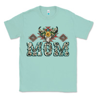 Seafoam Mom with Cow skull Mother's Day Classic Tee - CowGirlArtShop