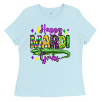 Baby Blue happy mardi gras alligator olivia Ladies Tee - OliviaCreatesArt