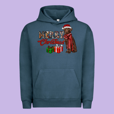 Merry Christmas Labrador Retriever Urban Hoodie Designed By Ranaportraitstore
