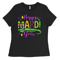 Black happy mardi gras alligator olivia Ladies Tee - OliviaCreatesArt
