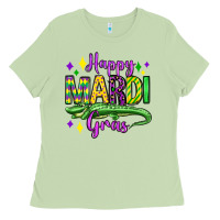 Happy Mardi Gras Alligator Olivia Ladies Tee | Teevron