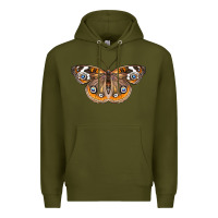 Army Green Common Buckeye Butterfly Premium Hoodie - LillyAllenDesigns