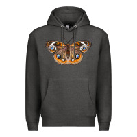 Charcoal Heather Common Buckeye Butterfly Premium Hoodie - LillyAllenDesigns