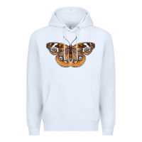White Common Buckeye Butterfly Premium Hoodie - LillyAllenDesigns