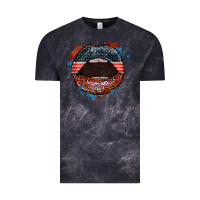 Cloud Black American flag lips 4th of july Vintage Tee - FaDigitalArtStudio