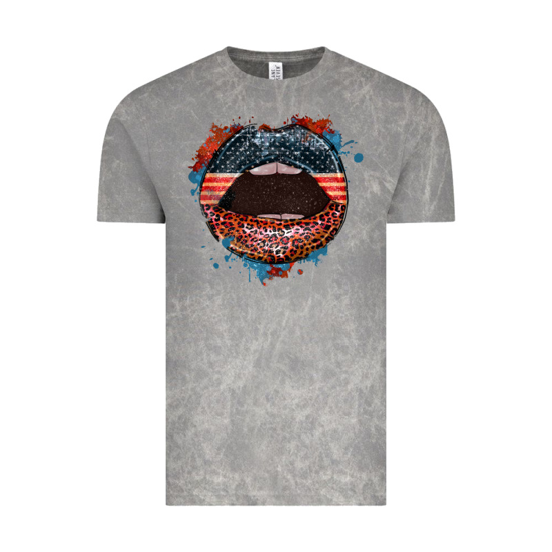 American Flag Lips 4th Of July Vintage Tee by FaDigitalArtStudio | Teevron