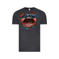 Vintage Black American flag lips 4th of july Vintage Tee - FaDigitalArtStudio