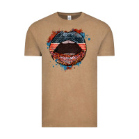 Vintage Coffee American flag lips 4th of july Vintage Tee - FaDigitalArtStudio