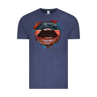 Vintage Denim American flag lips 4th of july Vintage Tee - FaDigitalArtStudio