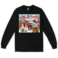 Black Let It Snow Tumbler Long Sleeve Tee - FaDigitalArtStudio