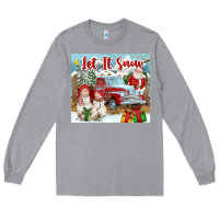 Heather Grey Let It Snow Tumbler Long Sleeve Tee - FaDigitalArtStudio