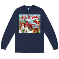 Navy Let It Snow Tumbler Long Sleeve Tee - FaDigitalArtStudio
