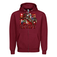 Burgundy rodeo christmas howdy Zipper Hoodie - AdoDesignShop