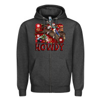 Charcoal Heather rodeo christmas howdy Zipper Hoodie - AdoDesignShop