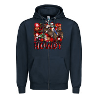 Navy rodeo christmas howdy Zipper Hoodie - AdoDesignShop
