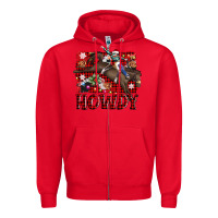 Red rodeo christmas howdy Zipper Hoodie - AdoDesignShop