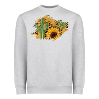 Heather Grey cactus leopard sunflower glitter  patch Heavyweight Sweatshirt - AdoDesignShop