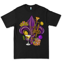 Black Fleur de lis Mardi Gras Premium Tee - HowdyJamesFarm