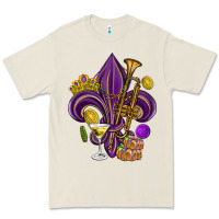 Bone Fleur de lis Mardi Gras Premium Tee - HowdyJamesFarm