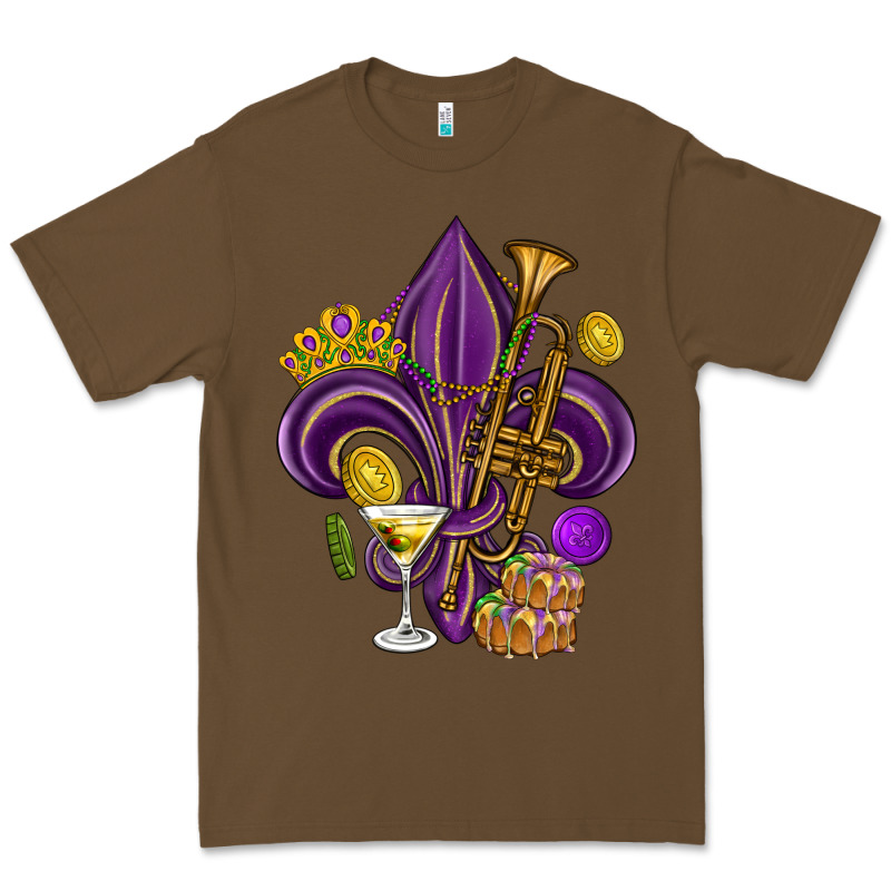 Fleur De Lis Mardi Gras Premium Tee by HowdyJamesFarm | Teevron
