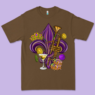 Fleur De Lis Mardi Gras Premium Tee Designed By Howdyjamesfarm
