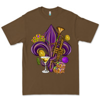 Cacao Fleur de lis Mardi Gras Premium Tee - HowdyJamesFarm