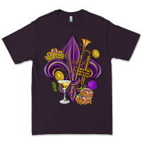 Plum Fleur de lis Mardi Gras Premium Tee - HowdyJamesFarm