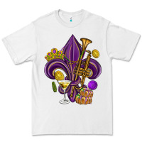 White Fleur de lis Mardi Gras Premium Tee - HowdyJamesFarm