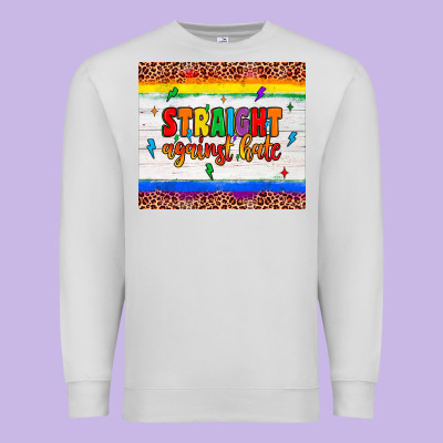 Straight Against Hate Tumbler Premium Sweatshirt Designed By Jahusdesignshop