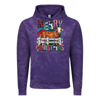 Cloud Purple merry christmas simmental cow Vintage Hoodie - FaDigitalArtStudio