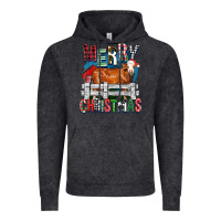 Vintage Black merry christmas simmental cow Vintage Hoodie - FaDigitalArtStudio