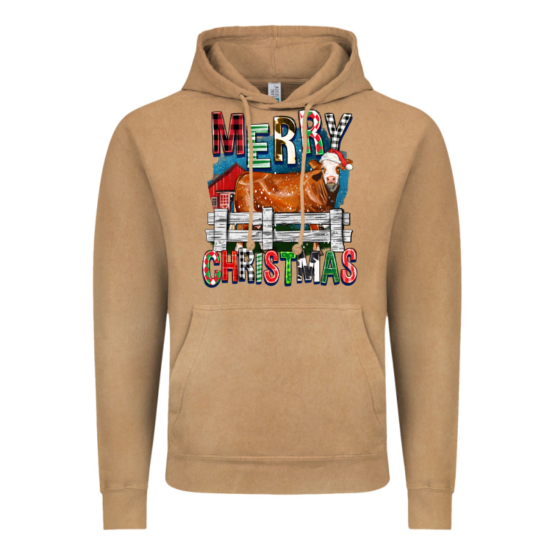 Merry Christmas Simmental Cow Vintage Hoodie by FaDigitalArtStudio | Teevron