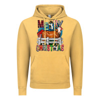 Vintage Mustard merry christmas simmental cow Vintage Hoodie - FaDigitalArtStudio
