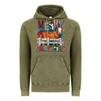 Vintage Olive merry christmas simmental cow Vintage Hoodie - FaDigitalArtStudio