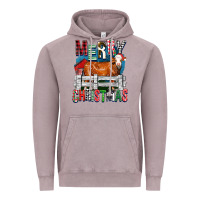 Vintage Zinc merry christmas simmental cow Vintage Hoodie - FaDigitalArtStudio