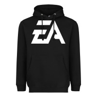 Black #electronicArts EA  white Heavyweight Hoodie - DesigneFamous