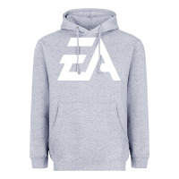 Heather Grey #electronicArts EA  white Heavyweight Hoodie - DesigneFamous