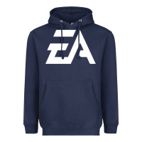 Navy #electronicArts EA  white Heavyweight Hoodie - DesigneFamous