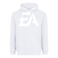 White #electronicArts EA  white Heavyweight Hoodie - DesigneFamous